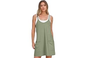 Cnlinkco Summer Mini Dresses for Women 2025 Casual Short Sundress Workout Tennis Athletic Dress with Built in Shorts