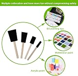 Conda 50 Piece Foam Brush Set Wood Handle - Assorted Sizes for Acrylics Stains view 3