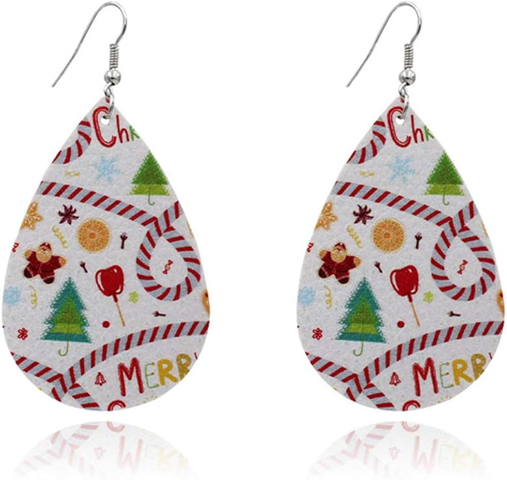 holiday leather earrings