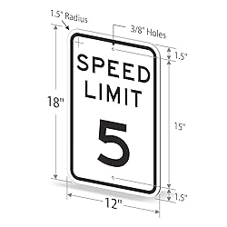 SmartSign "Speed Limit 5 MPH" Sign | 12" x 18" 3M
