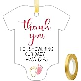 50 PCS Cute Pink Little Feet Thank You Tags - Baby Shower Favor Decorations