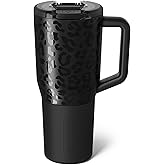 BrüMate Müv - 35oz 100% Leak Proof Insulated Coffee Mug with Handle & Lid - Stainless Steel Coffee Travel Mug - Double Walled Coffee Cup (Onyx Leopard)