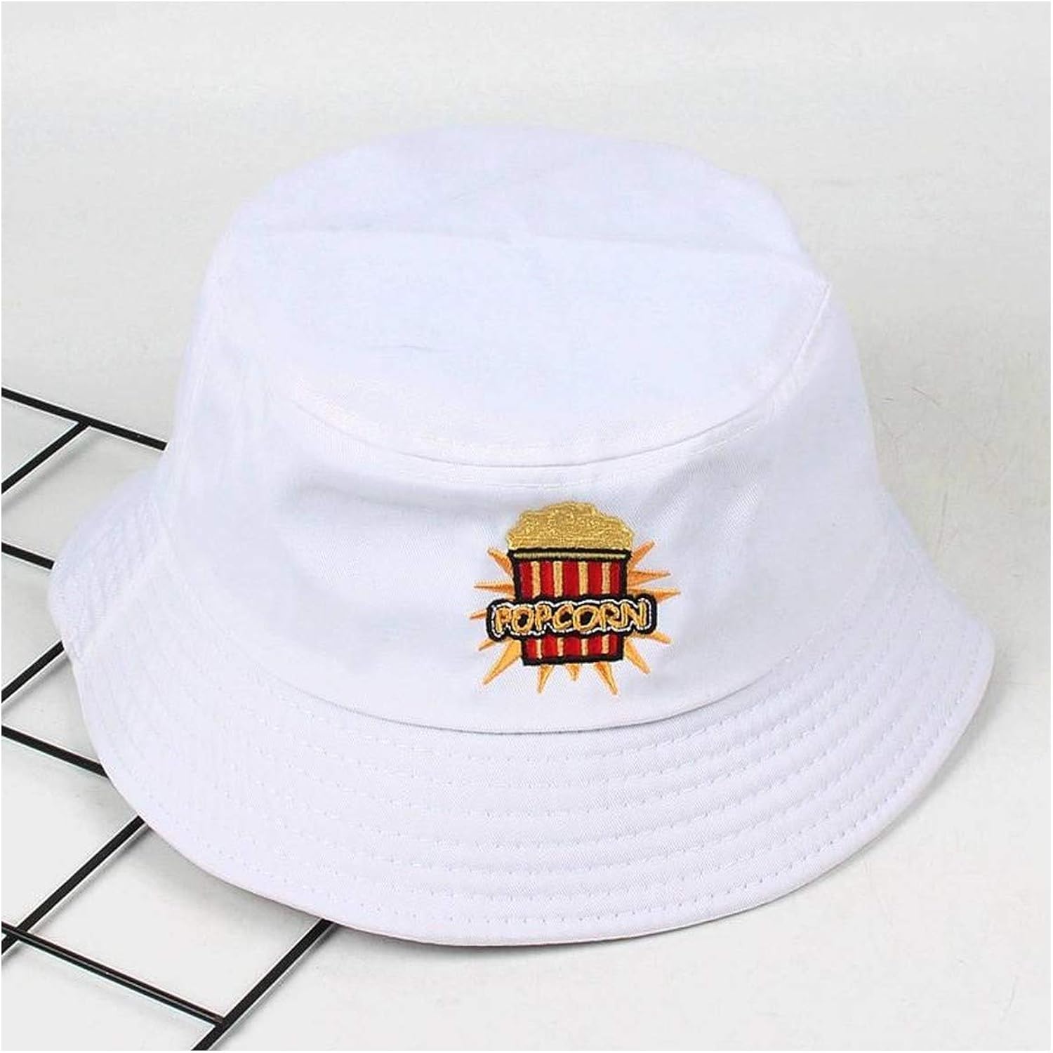 Cotton Popcorn Embroidery Bucket Hat Fisherman Hat Outdoor Travel Hat Foldable Sun Cap Hats Men