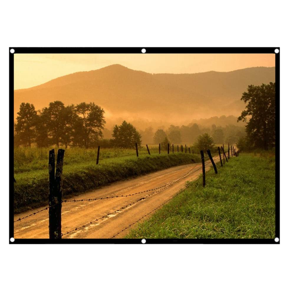 Eboxer 84 Inch Projector Screen 16:9 HD 4K Portable Projection Screen with Black Edges and Hanging Holes Foldable Projector Curtain for Home Theater Cinema