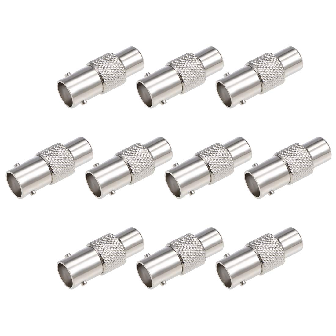 sourcing map 10PCS Alloy BNC Female to RCA Female Adapter Straight Connector for CCTV Security Camera