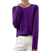 Sweaters for Women Fall Long Sleeve Lightweight Crewneck Knit Tops Casual Soft Pullover Sweater Base Layer Shirts