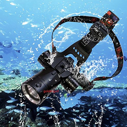 Grandorient Cree L2 Waterproof Aluminum Diving Snorkelling Swimming Hiking Camping Hunting Fishing Headlamp Underwater 1800 Lumen Safety Head Light Torch Flashlight