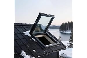 Skylight Sloped/Flat Roof Window, Heavy Duty Skylight House Roof Window, Aluminium Alloy + Double Glass Skylight, for Attic,B