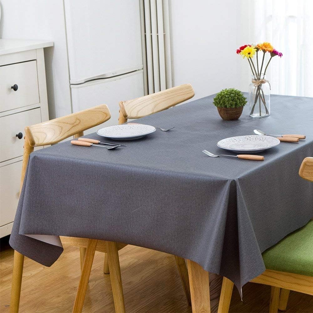 Madiany Vinyl Oilcloth Tablecloth Rectangle Wipeable Oil