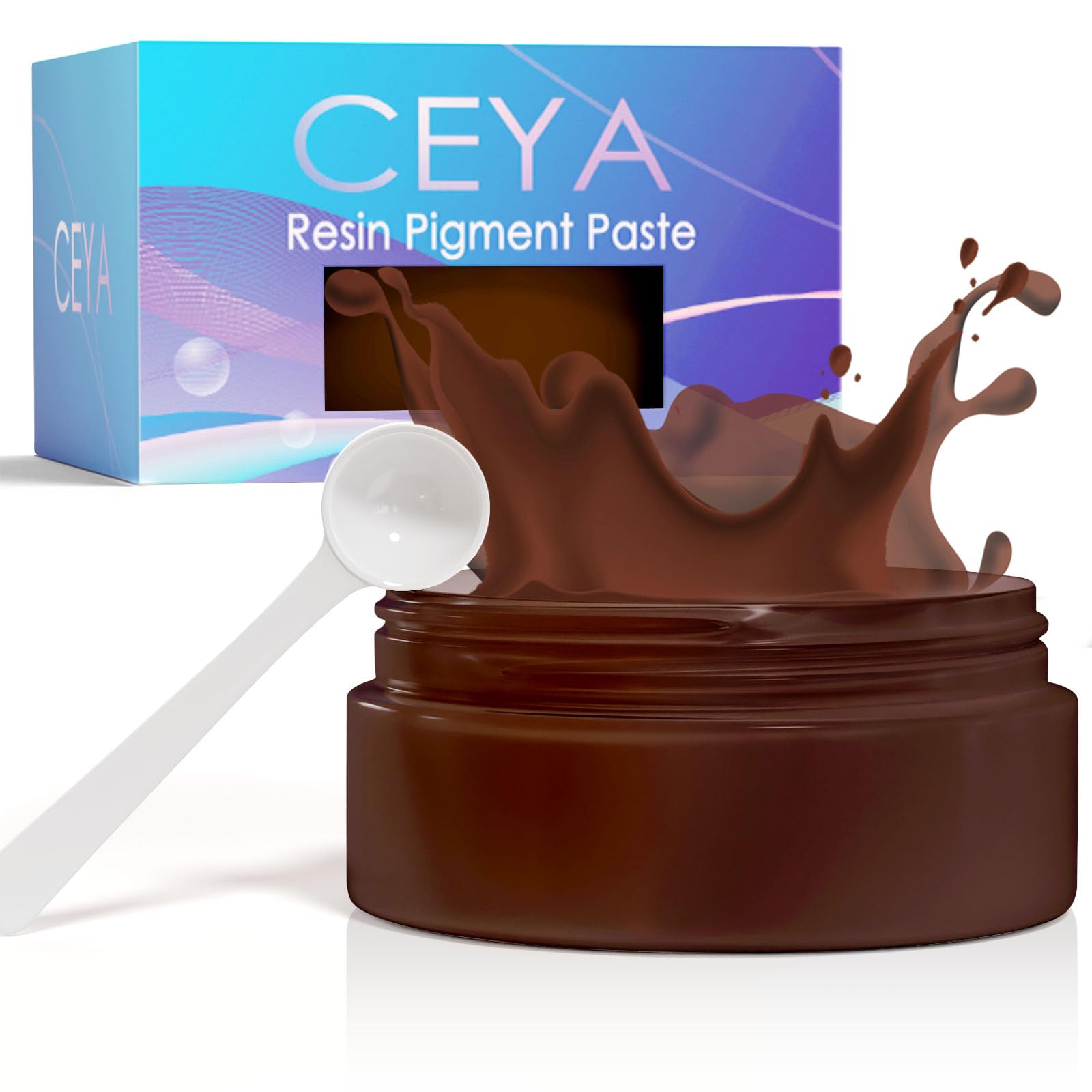 Photo 1 of Ceya Chocolate Brown Resin Pigment Paste, 3.5oz/ 100g Epoxy Dye Pigment Opaque Epoxy Resin Tint Higher Concentrated Colorant for Resin Coloring, Crafts Supplies, DIY Art, Tumbler, Cups, Jewelry, Paint
