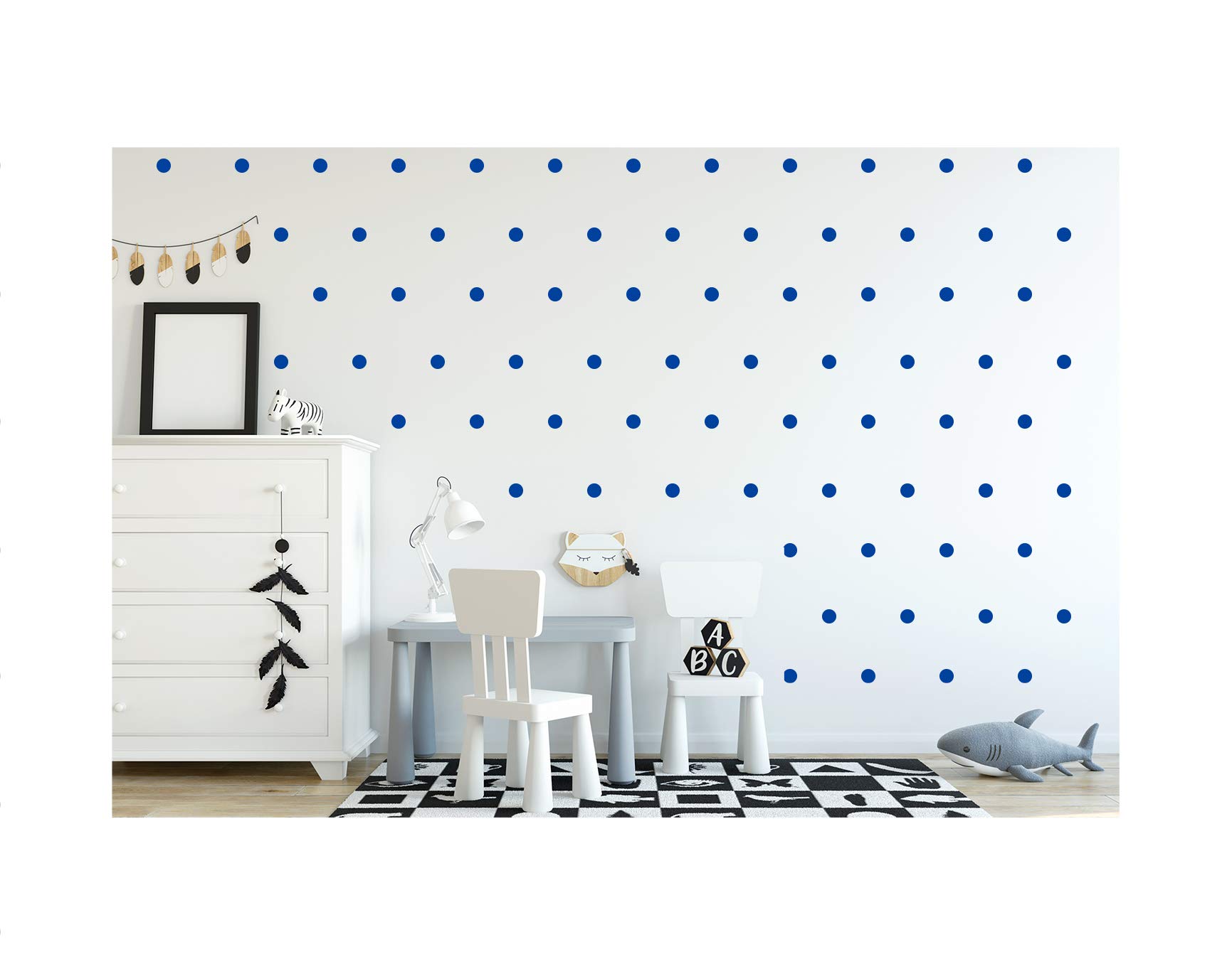 StickerDeen | Polka Dot Circles Round Shape Style Decoration Removable Wall Art Vinyl Decal Stickers | (Pack of 112) (Royal Blue)