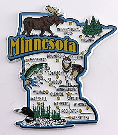 Amazon Com Minnesota State Map And Landmarks Collage Fridge