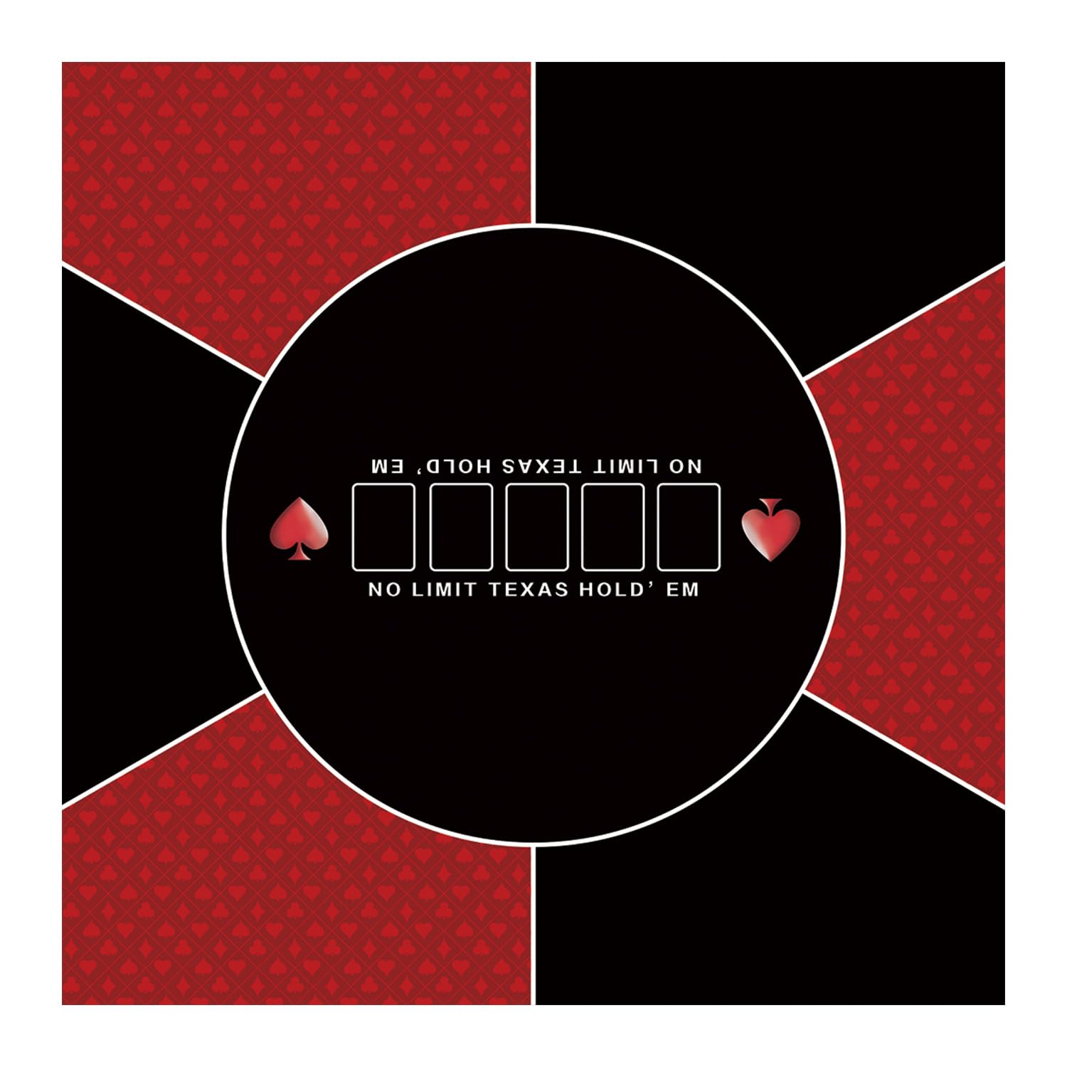 LaiEr 60/80/100/120/140/160cm Square Poker Mat Texas Hold'em Poker Rubber Mat Poker Topper for Tables Folding Portable Poker Table Top Layoutw for Poker Games Blackjack Casino(160 * 160cm Red) โ image 1