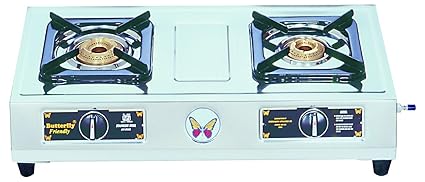 Butterfly LPG Stove, 2 Burners, Silver (L3300A00000)