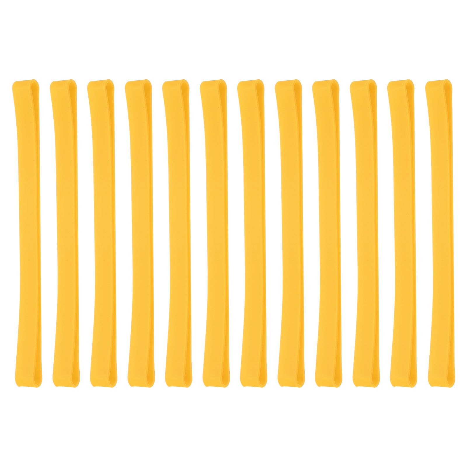 PATIKIL 5.5" Rubber Bands, 12 Pcs Durable Elastic Stretchy Bands for Books, Notebooks, Art, Traps, Exercise, Cooking, Yellow