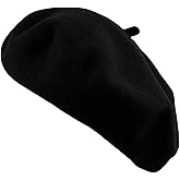 Women's French Beret Hat Solid Color Plain Wool Classic Traditional Artist Cap