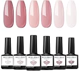 Modelones Gel Nail Polish 6 Colors Nude Pink Set 7ml Soak Off