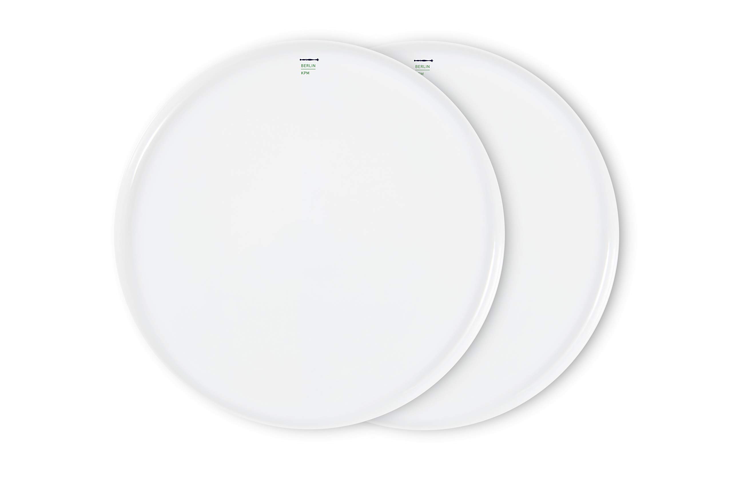 KPM Berlin LAB Plate - Duo Set Porcelain, Handmade Dinner Plates, Porcelain Plate in Modern Design from Berlin, White, in Gift Box, Diameter 26 cm