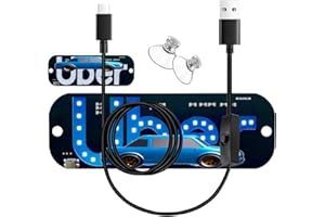 OUYNIEI Light Signs for Car, Blue LED, USB Type-C Touch Dimmer Control, Suction Cup Mount， Light Board Sign Suitable for All Cars (Blue)