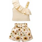 DISAUR Toddler Baby Girls Clothes Outfits T-shirt + Casual Shorts Pants Cute Summer for 1-5 T