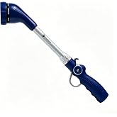 HugeDawn Garden Hose Wand, 16-Inch Heavy Duty Zinc Alloy &amp; Aluminum Watering Wand with 8 Spray Patterns Thumb Control for Hanging Baskets, Garden, Cleaning (Blue)