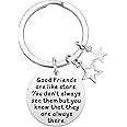iWenSheng Friendship Gifts for Women - Good Friends are Like Stars Friendship Keychain Gift Best Friend Gift for Women Birthd
