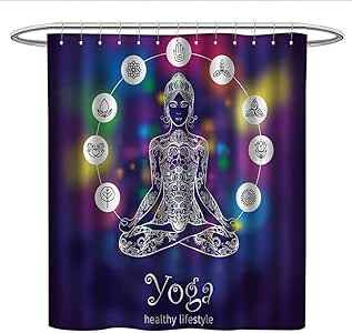 Amazon.com: Anniutwo YogaUnique Shower curtainMeditating ...