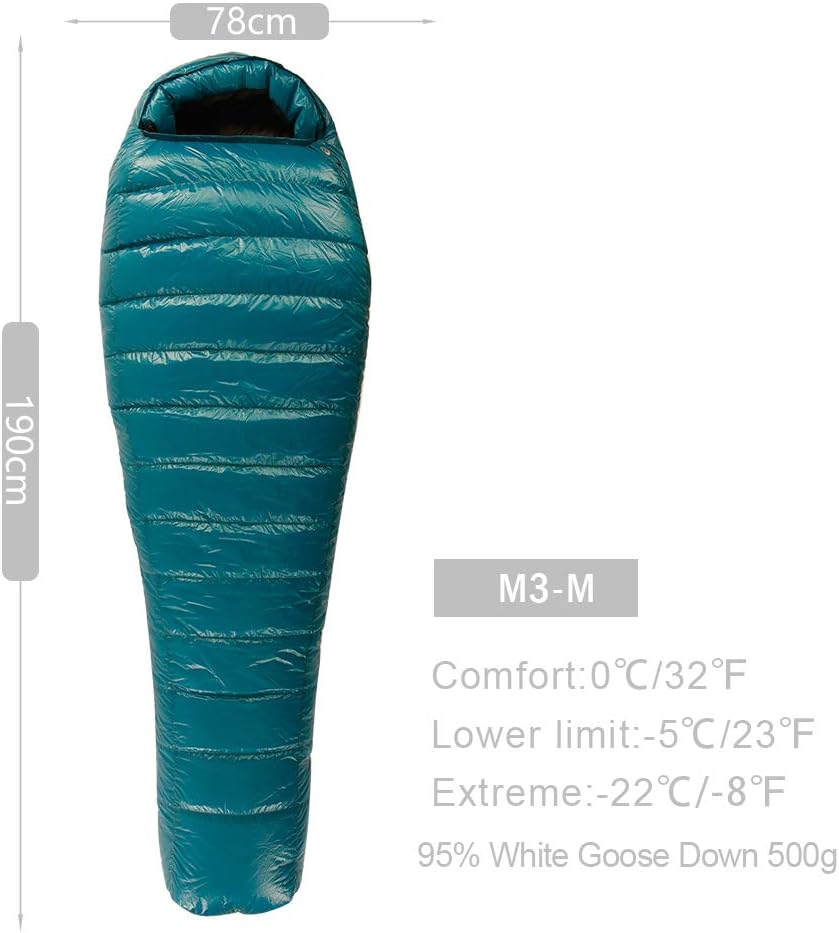 AEGISMAX M3 Series Outdoor Camping Hiking Keep Warm White Goose Down Winter Mummy Sleeping Bag