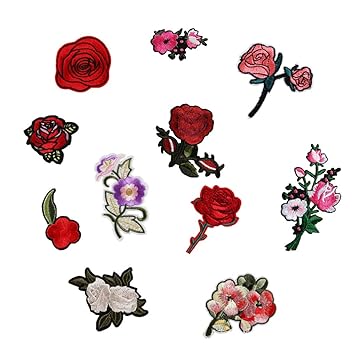 Daimay 11 PCS Patches aufbügeln Gestickte Applikationen Blumen gestickte Patch-Aufkleber Zum Verzieren von Kleidung, Rucksack