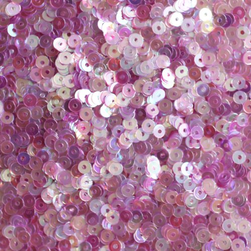 3mm Flat Round SEQUIN PAILLETTES ~ LILAC LAVENDER Rainbow Iris Crystal ~ Loose sequins for embroidery, bridal, applique, arts, crafts, and embellishment. Made in USA.