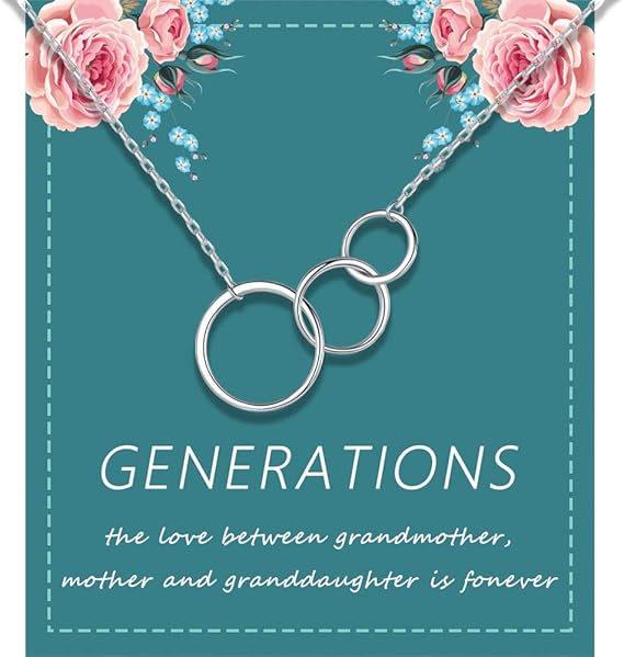 Amazon Co Jp ジェネレーションズネックレス おばあちゃん スターリングシルバー 3無限サークル ママ 孫 母の日ギフト 服 ファッション小物