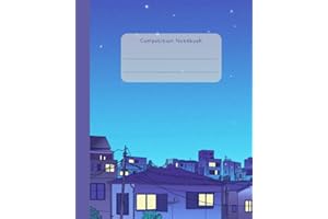 Composition Notebook: College Ruled Journal, Aesthetic Anime Lo-fi Neighborhood at Night