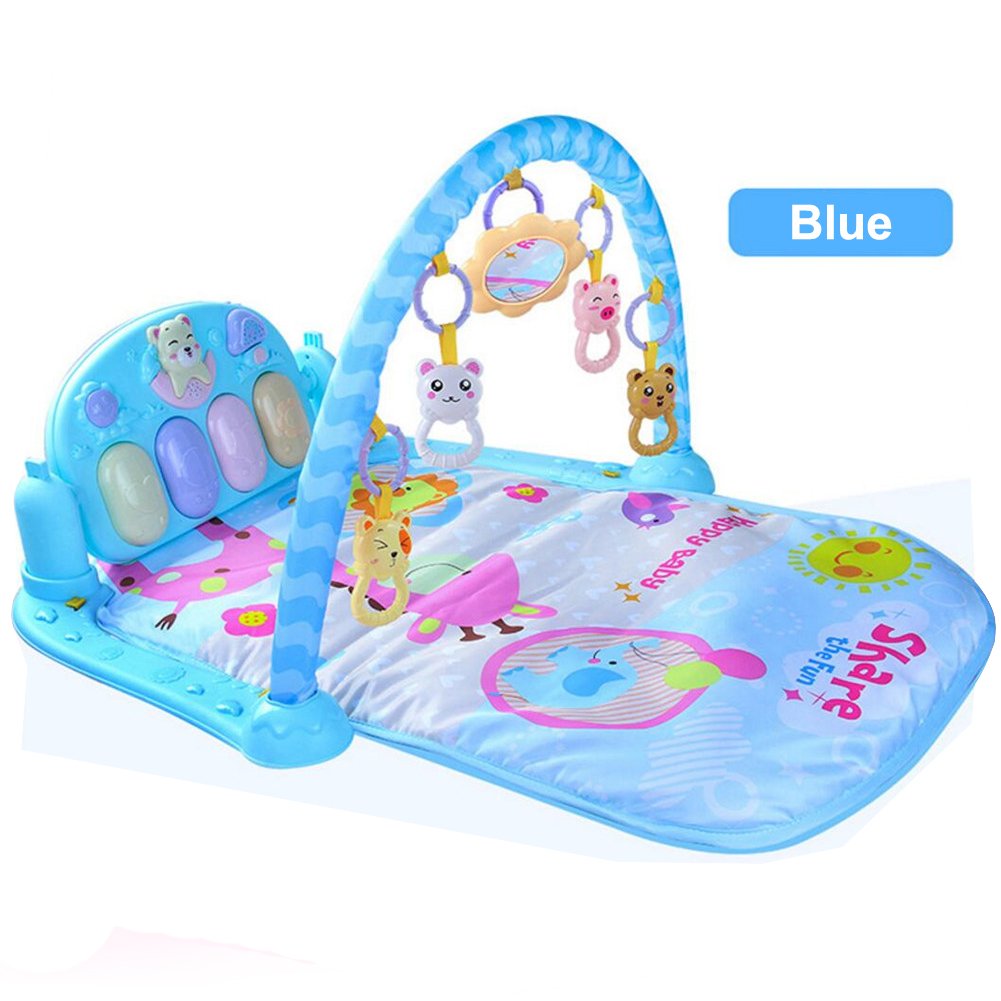 Azul Baby Play Musical Mat Bebe Pie Piano Musica Alfombra De Juegos 3 En 1 Juego Alfombras Alfombra Bebe Gimnasio Alfombra Educacion Accesorio De Teclado Musical Juego Manta Espejos Juguetes Para Bebes