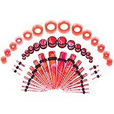 Memsion Ear Stretching Kit 50 Pieces 14Gauges-00Gauges Earrings Piercing Kit