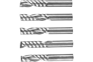 Hilitand 5pcs 6mm Shank End Mills Tungsten Carbide Single Flute Spiral Milling Cutters CNC Milling Bits