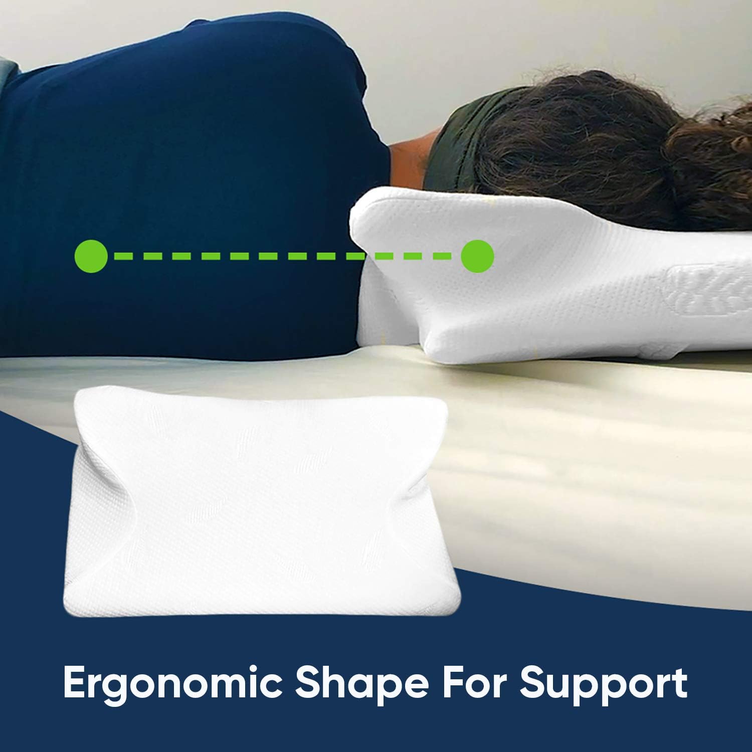 SUTERA Dream Deep Memory Foam Pillow for Sleeping, Cervical Pillow That relieves Neck, Back, Hip, Joint Pain, Bed Pillow, Side Sleepers Pillows, Orthopedic Contour Pillows w/Washable Cover: Home & Kitchen
