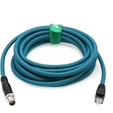 HangTon Ethernet Cable for Datalogic Matrix 220 320 Keyence Cognex in-Sight 7000 Gen2 Vision Camera Sensor Reader, M12 8 Pin X-Coding RJ45 CAT-7e 10M