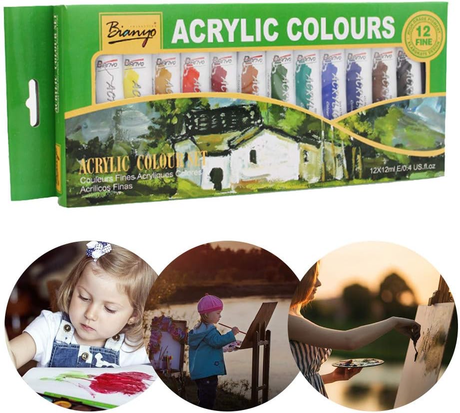 guoxia74534 6/12 Colors/Set Children Finger Painting, Paints Vibrant Colors Washable Gouache Paint Doodle Set for Kids Children (12 colors/set)