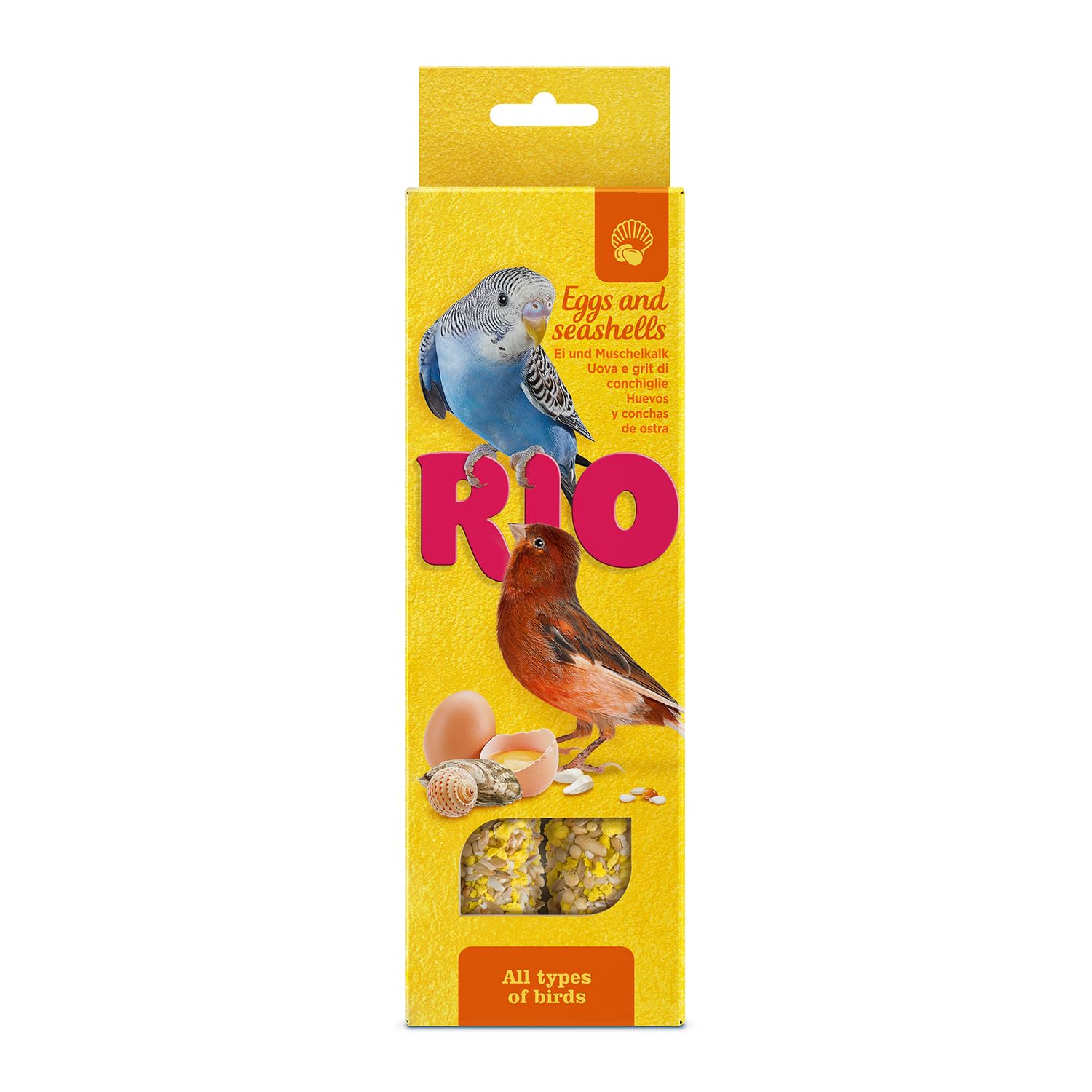 RIO Sticks for all birds with eggs and seashells, 80 g