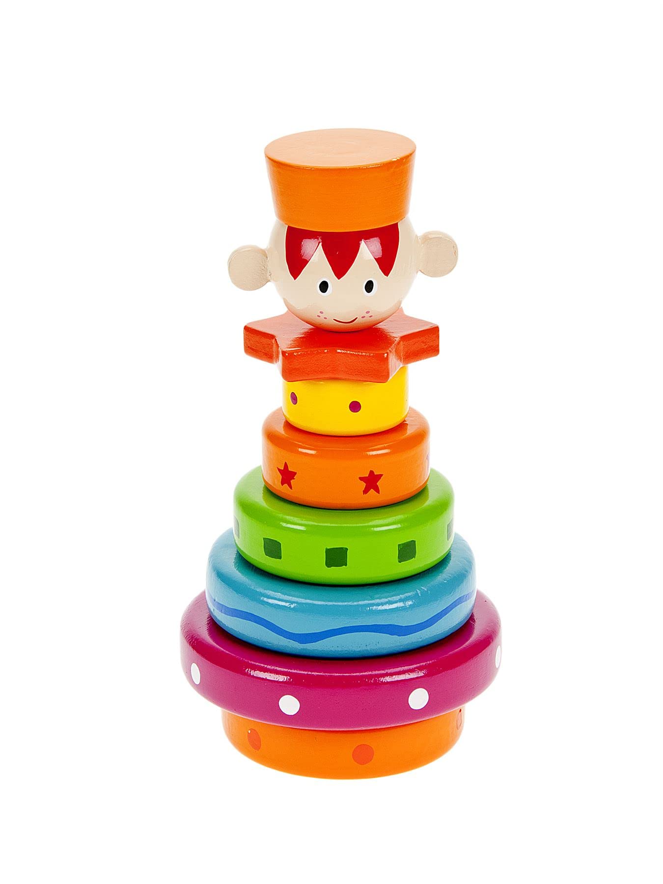 Mousehouse Gifts - Wooden Stacking Toy, Little Prince Rainbow-Coloured Number Blocks for Toddlers 18 Months+