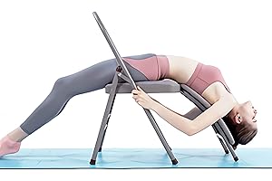 CIGOCIVI Yoga Auxiliary Chair with Detachable Lumbar Back Support Relieve Back Pain Chair Foldable Balance Handstand Training Tool