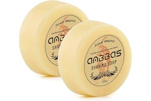 Anbbas Shaving Soap Goat Milk from New Zealand for Beard Barber Traditional Wet Shave (2pcs, 7 oz)