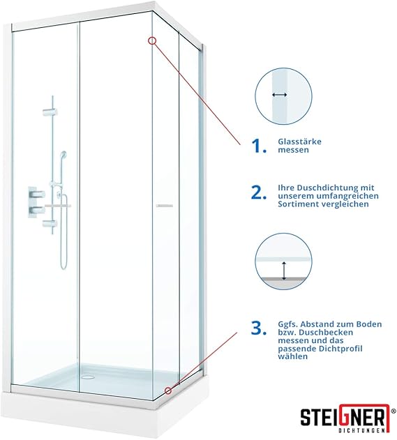 Steigner Guarnizione Doccia 70cm Per Spessore Vetro 6 7 8 Mm Guarnizione Semicircolare In Pvc Uk03 Amazon It Fai Da Te
