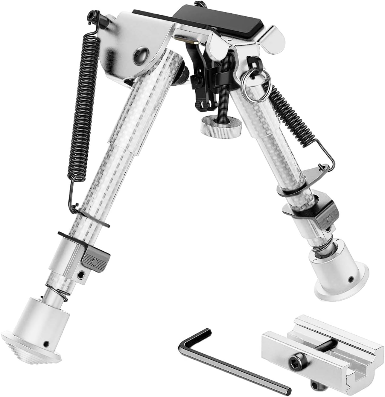 6-9Inch Carbon Fiber Rifle Bipod Picatinny Adjustable Spring