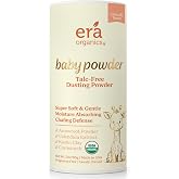 Talc-Free Organic Baby Powder - Non-Toxic Dusting Powder for Baby &amp; Body | Triple Action Moisture &amp; Chafing Defense with Natural Arrowroot &amp; Cornstarch - USDA Organic, Fragrance-Free, USA - 3oz