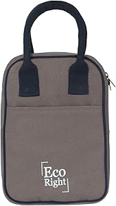 EcoRight Insulated Lunch Bag for Men, Women, Adults for Work | Cooler Lunch Box for Kids to School | Reusable Canvas Lunch Bags for Women | Grey | 0711