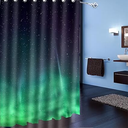 Amazon Com 66 X72 Green Aurora Galaxy Vintage Shower