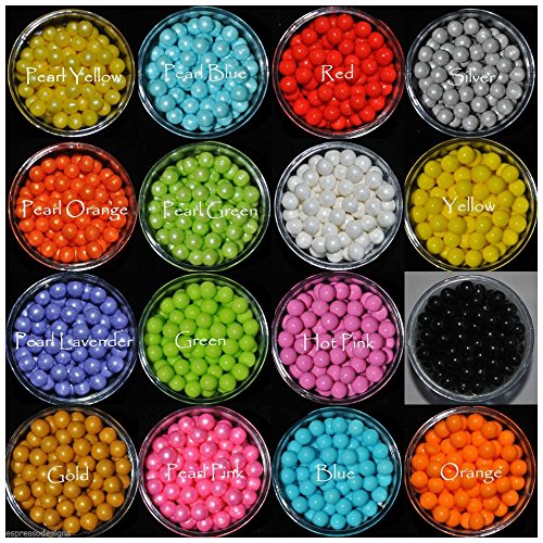 7mm Sugar Pearls Cupcake Wedding cake toppers Sprinkles Gumpaste Fondant Dragees (RED)