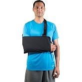 Breg Deluxe Arm Sling Shoulder Immobilizer - Shoulder Stabilizer | Shoulder sling immobilizer, anti dislocation shoulder brace for men &amp; women, breathable cotton for post surgery recovery (M)