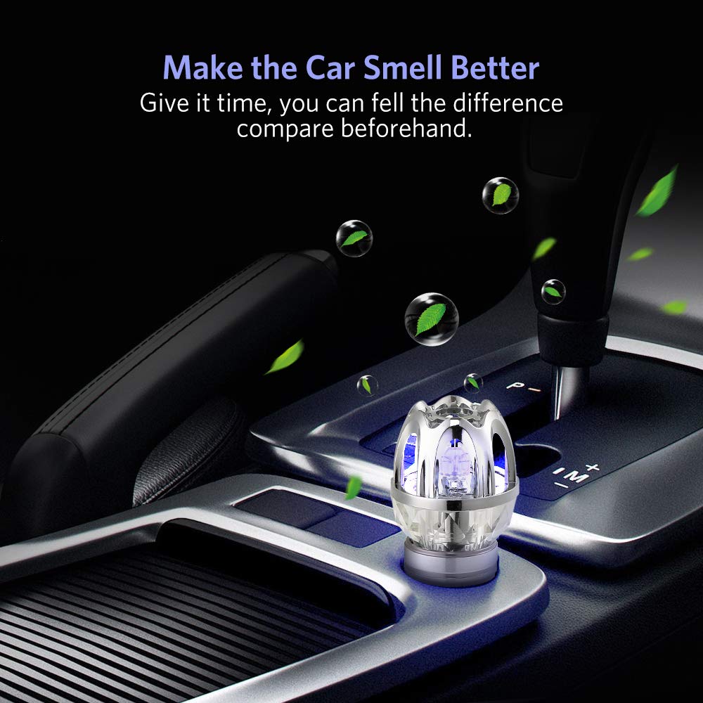 VADIV Purificador de Aire Coche Iónico, Desodorante Purificador Ionizador Elimina Pollen Humo Mal Olor Fumar Ideal para Automóvil o RV y Coche Regalo (sin Perfume)